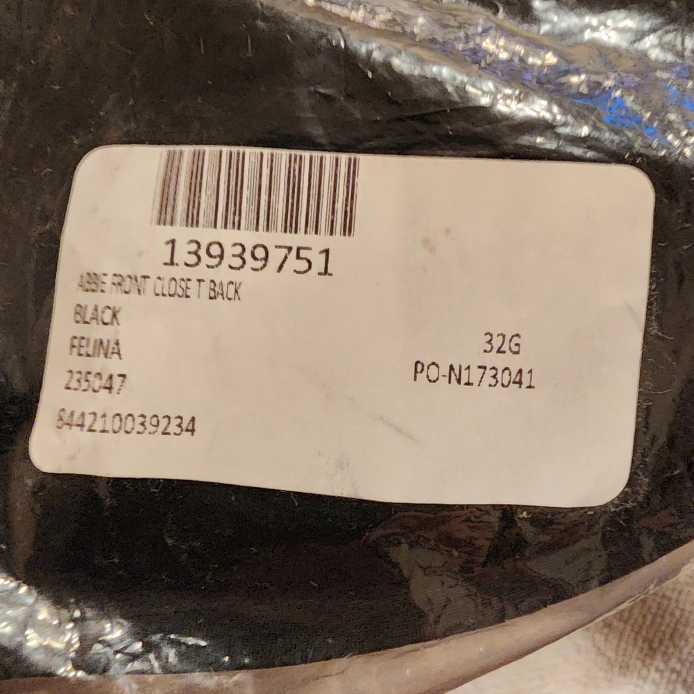 Felina Bra black Abbie front closure 32G - Picture 8 of 9